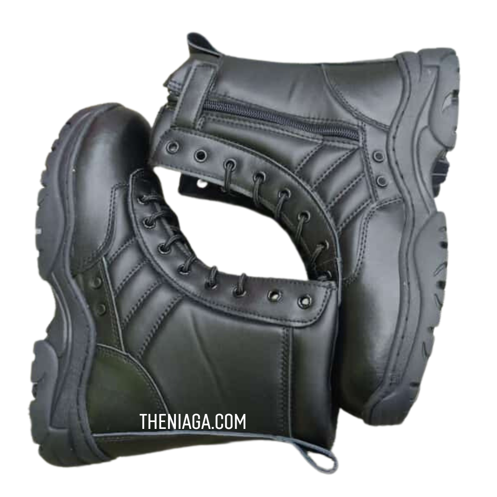 Kasut Operasi SWAT Leather (Zip Tepi) - Combat Ready & Ringan