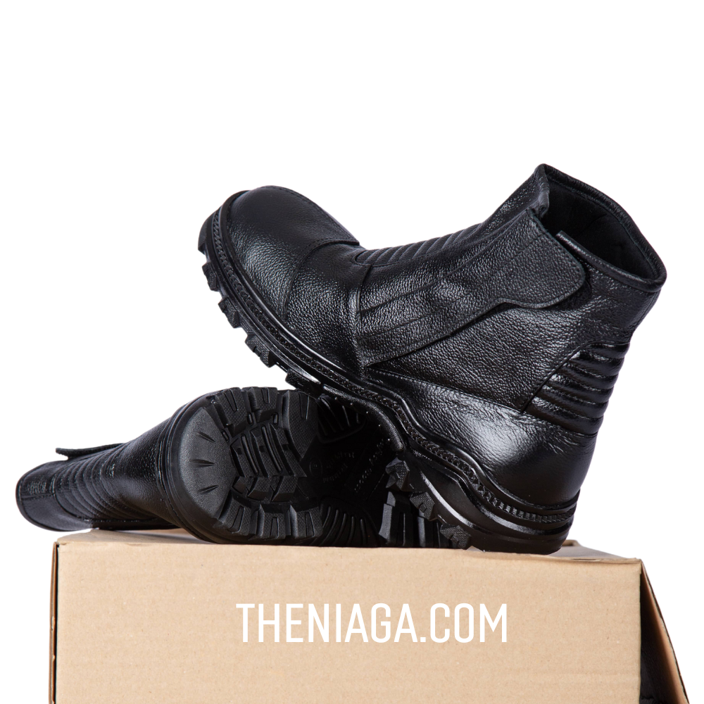 Kasut Ride 4444N "6 Leather | Casual Men Shoes Black Boots