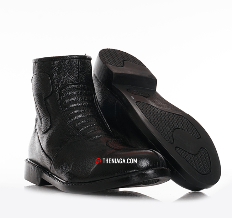 Kasut Motor 'Macho' 4444 6" - Original Leather (Zip + Velcro)