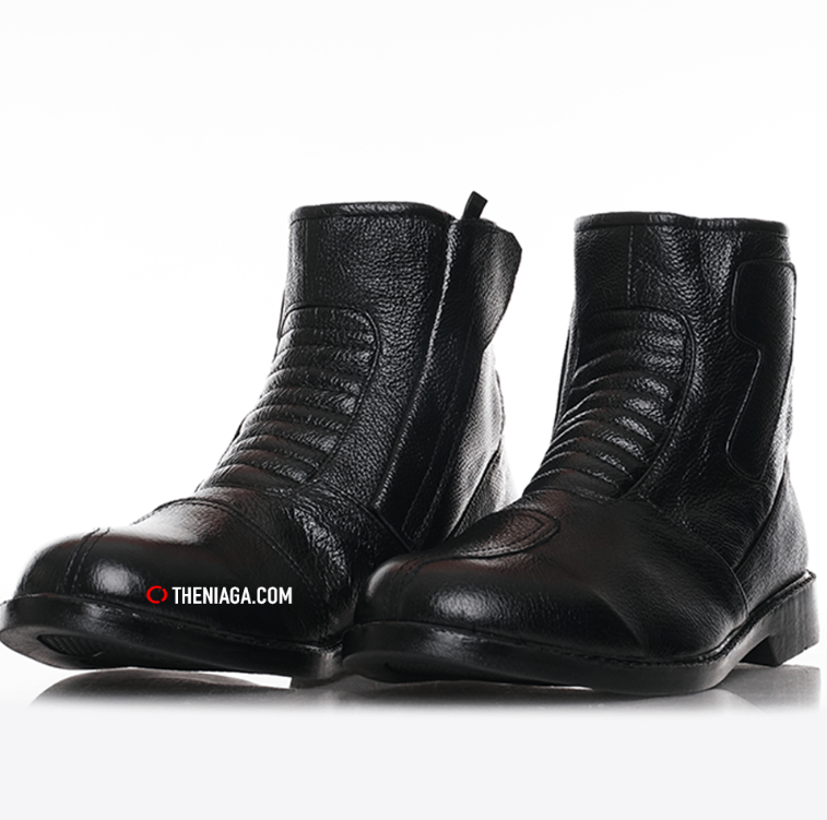 Kasut Motor 'Macho' 4444 6" - Original Leather (Zip + Velcro)