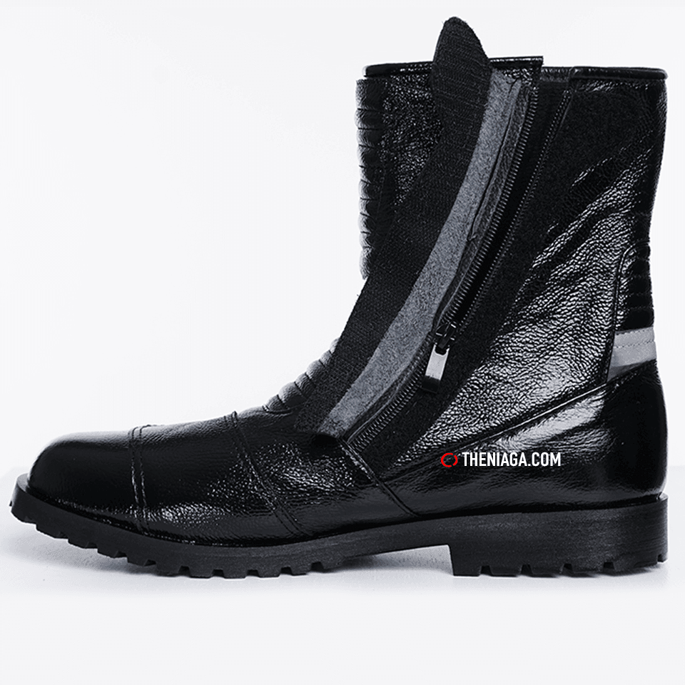 Kasut Motor 4001 8” Kulit Asli, Zip+Velcro & Reflektif