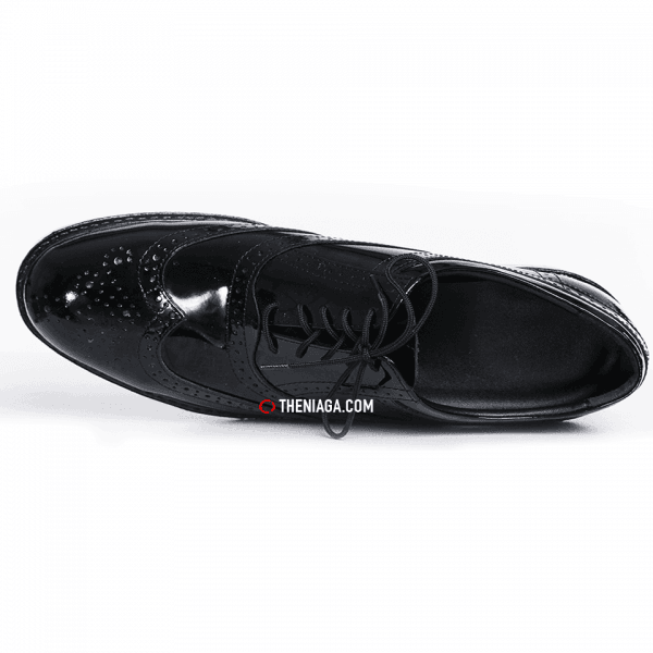 Kasut Pegawai Brogue 15616 - Leather Hitam Formal (Tentera/Polis)