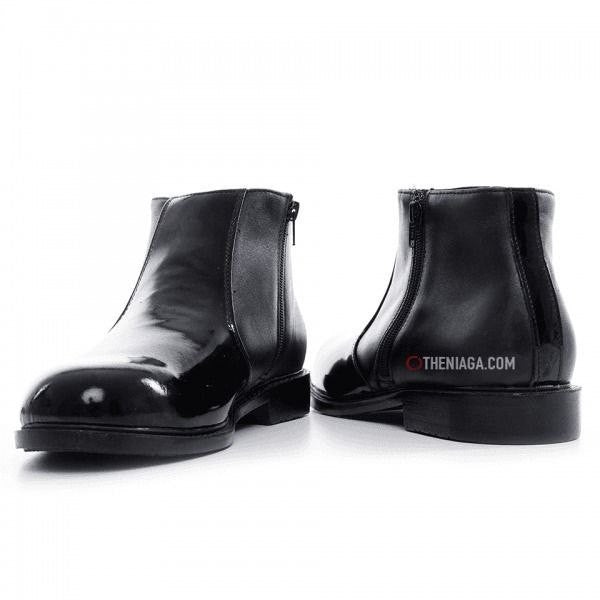 Kasut Lelaki GD 5511 (5 Inci) - Kulit Separuh Kilat (Zip Tepi)