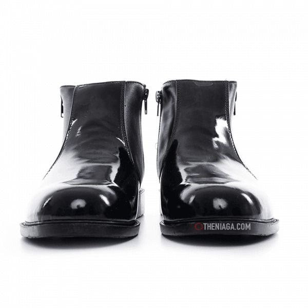 Kasut Lelaki GD 5511 (5 Inci) - Kulit Separuh Kilat (Zip Tepi)