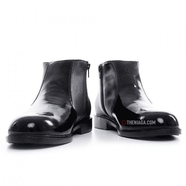 Kasut Lelaki GD 5511 (5 Inci) - Kulit Separuh Kilat (Zip Tepi)