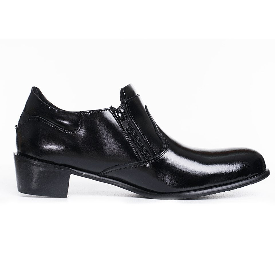 Kasut GD KK04 Kilat Hitam Wanita Zip Sisi | Kasut Formal Elegan & Selesa