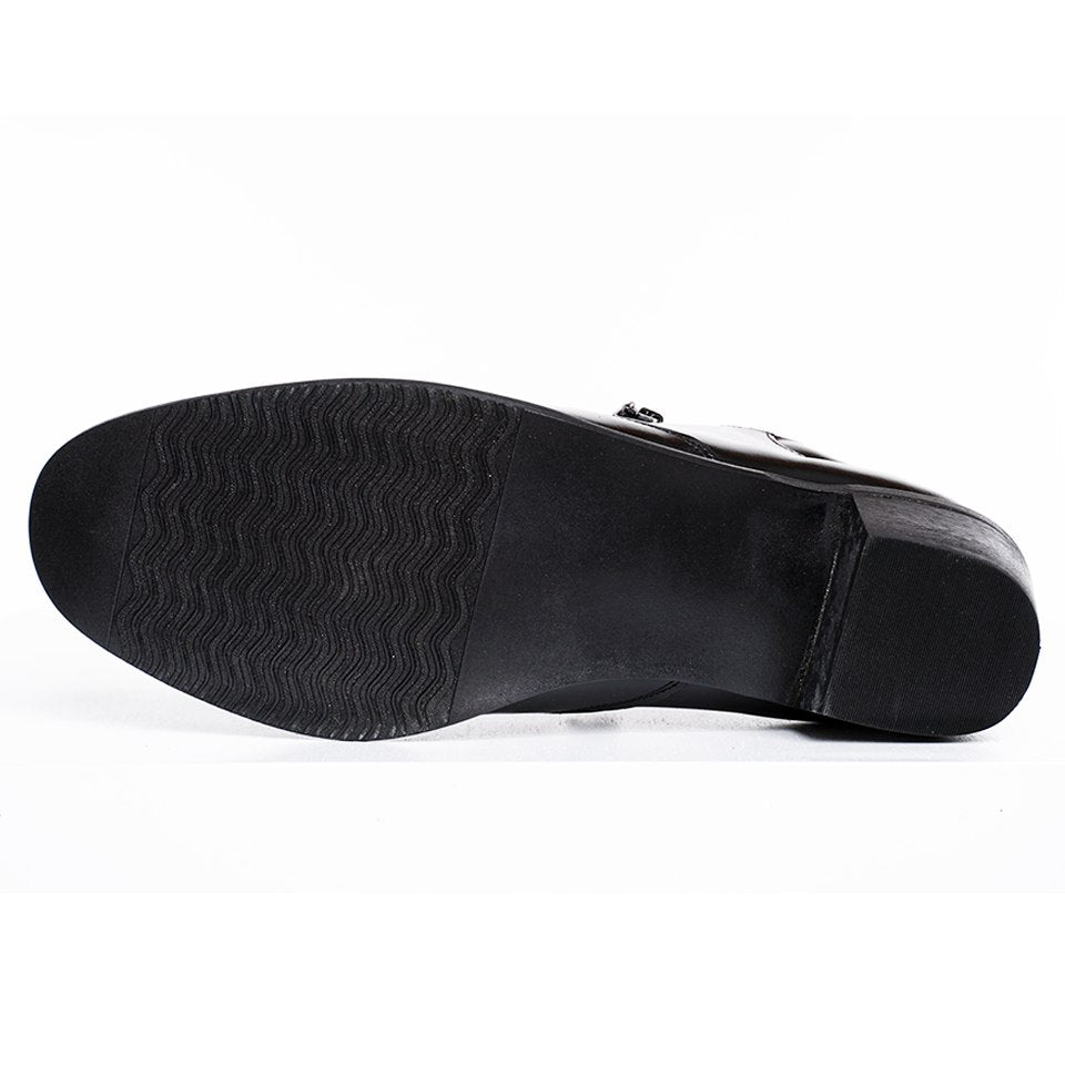 Kasut GD KK04 Kilat Hitam Wanita Zip Sisi | Kasut Formal Elegan & Selesa