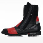 Kasut Motor 4001 8" Red - 100% Kulit & Jalur Reflektif